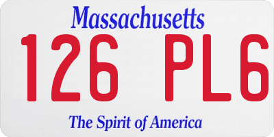 MA license plate 126PL6