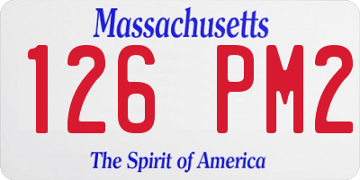 MA license plate 126PM2