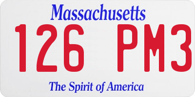 MA license plate 126PM3