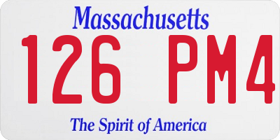 MA license plate 126PM4