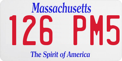 MA license plate 126PM5