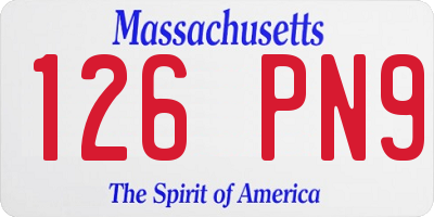 MA license plate 126PN9