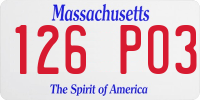 MA license plate 126PO3