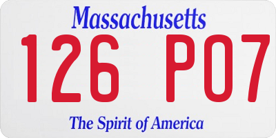 MA license plate 126PO7