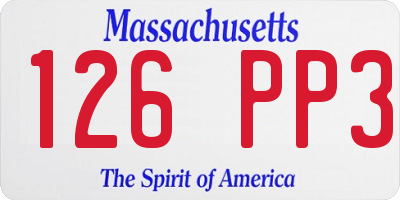 MA license plate 126PP3