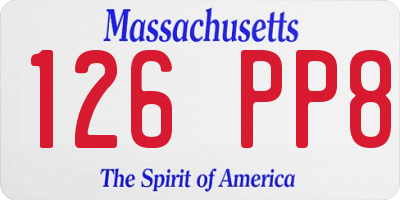MA license plate 126PP8