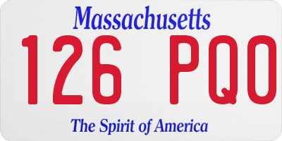 MA license plate 126PQ0