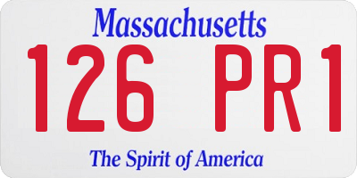 MA license plate 126PR1