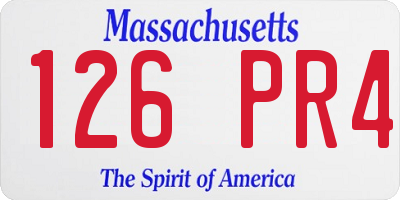 MA license plate 126PR4