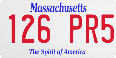 MA license plate 126PR5