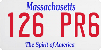 MA license plate 126PR6
