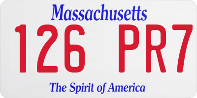 MA license plate 126PR7
