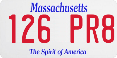 MA license plate 126PR8