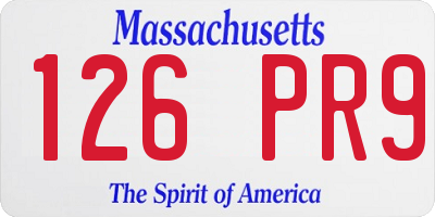 MA license plate 126PR9