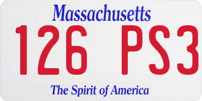 MA license plate 126PS3