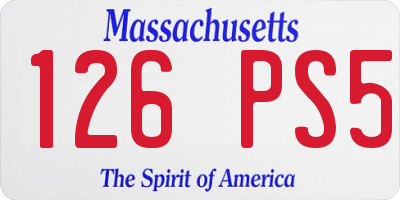 MA license plate 126PS5
