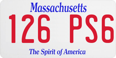 MA license plate 126PS6
