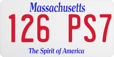 MA license plate 126PS7