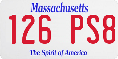 MA license plate 126PS8