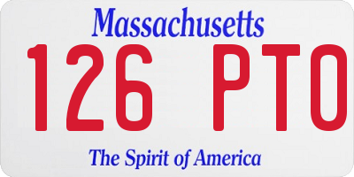 MA license plate 126PT0