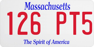 MA license plate 126PT5