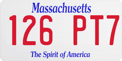 MA license plate 126PT7