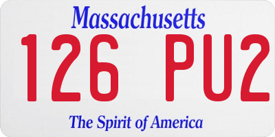 MA license plate 126PU2