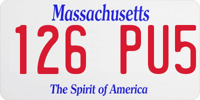MA license plate 126PU5