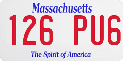 MA license plate 126PU6