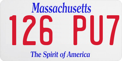 MA license plate 126PU7