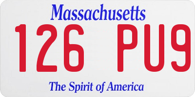 MA license plate 126PU9
