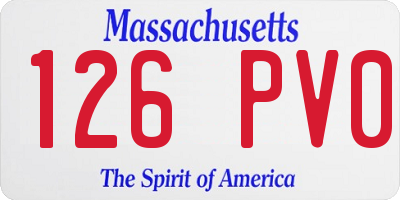 MA license plate 126PV0