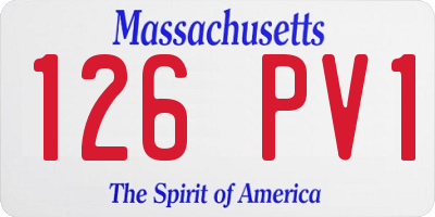 MA license plate 126PV1