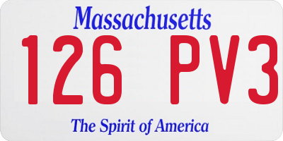 MA license plate 126PV3