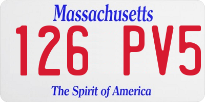 MA license plate 126PV5