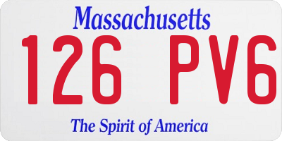 MA license plate 126PV6