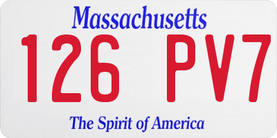 MA license plate 126PV7