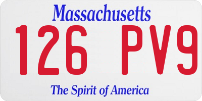 MA license plate 126PV9