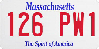 MA license plate 126PW1