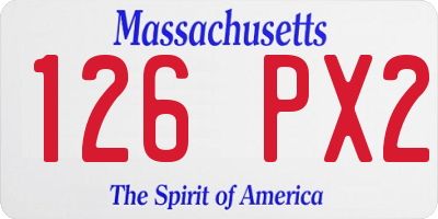 MA license plate 126PX2