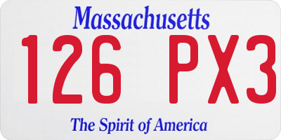 MA license plate 126PX3