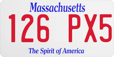 MA license plate 126PX5