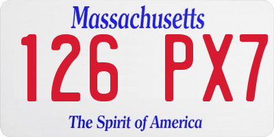 MA license plate 126PX7