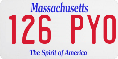 MA license plate 126PY0