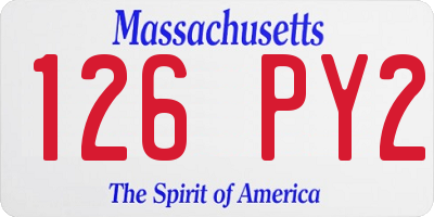MA license plate 126PY2