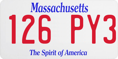 MA license plate 126PY3
