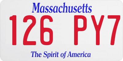 MA license plate 126PY7