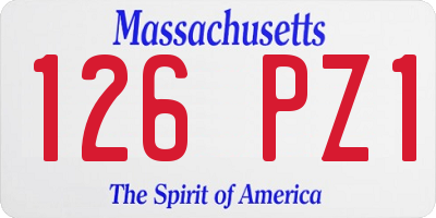 MA license plate 126PZ1