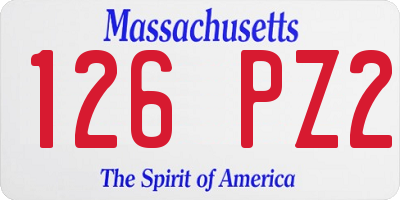 MA license plate 126PZ2