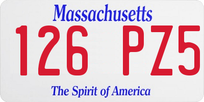 MA license plate 126PZ5